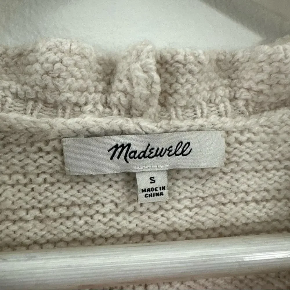 Madewell Women’s Ruffle-Neck Pullover Sweater in Cotton-Merino Yarn Size S - Picture 4 of 6